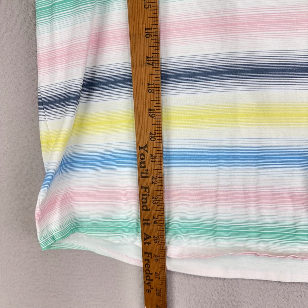 Lands' End T-Shirt Womens 1X Striped Rainbow Scoop Neck Short Sleeve - Picture 5 of 7